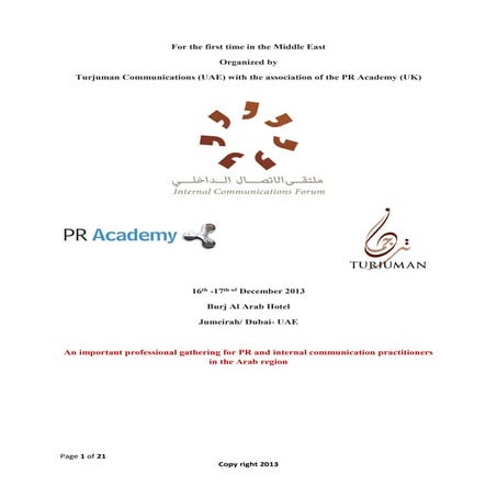 Internal Communication Forum booklet