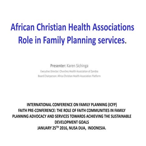 ICFP 2016 Karen Sichinga ACHAP