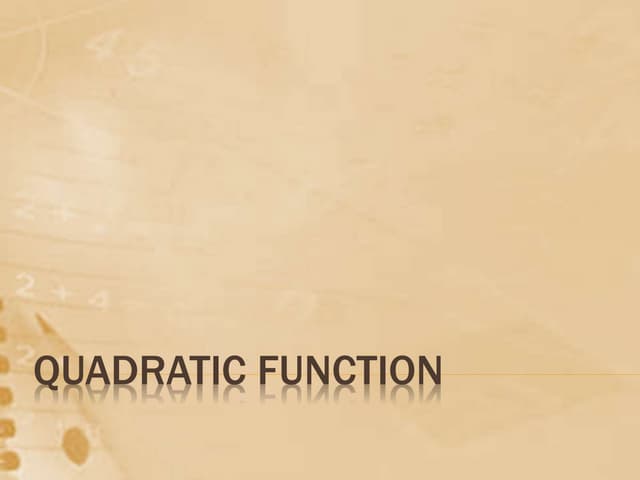 Quadratic function