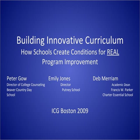 Building Innovative Curriculum