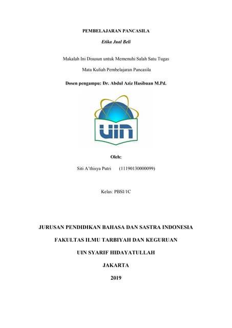 Etika Jual Beli Online dalam Islam: Sebuah Kajian Jurnal