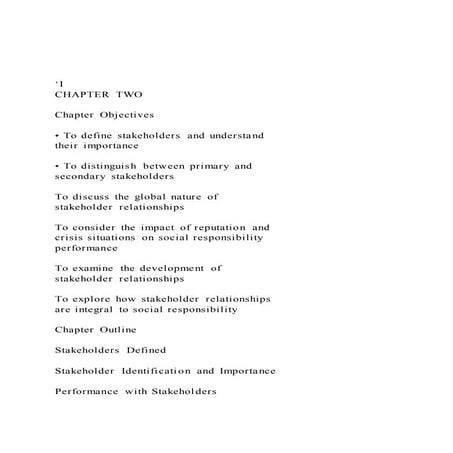‘ICHAPTER TWOChapter Objectives• To define stakehold