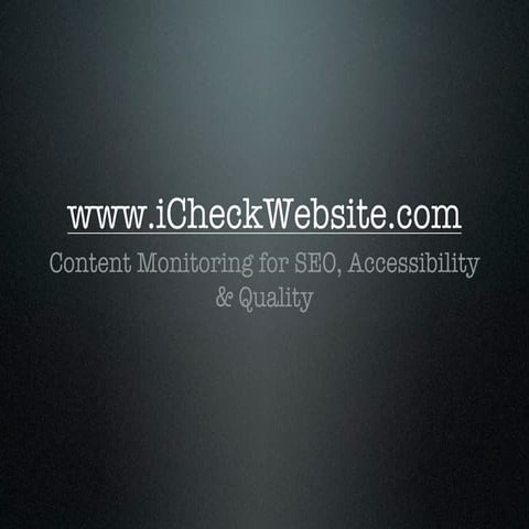 Find SEO issues with iCheckWebsite.com