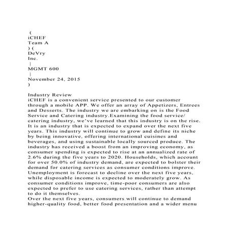  (iCHEFTeam A) (DeVry Inc.  MGMT 600  November.docx