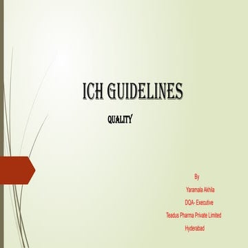 International Conference of Harmonization-Quality Guideline