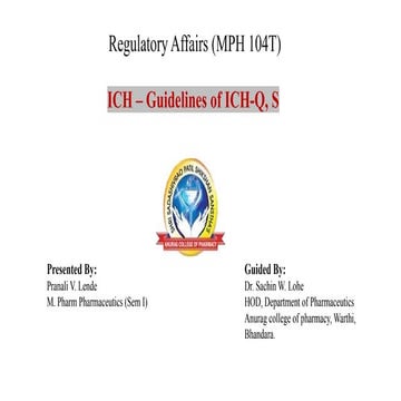 ICH GUIDELINES Q and S(regulatory affairs).pptx
