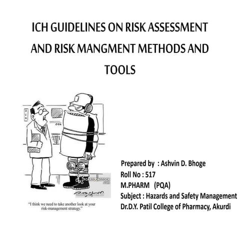 Ich guidelines on risk assessment and risk mangment