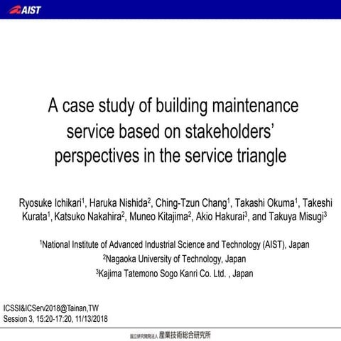 A case study of building maintenance service based on stakeholders’ perspecti...