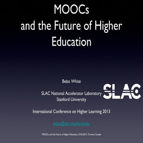 MOOCS and the Future of Higher Education