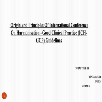 INTERNATIONAL CONFERENCE ON HARMONISATION