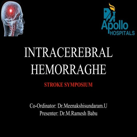 Intracerebral hemorhage  Diagnosis and management