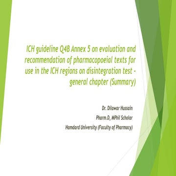 ICH Q4 B Annex 5 Slide Summary | PPTX