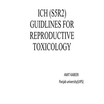 Female reproductive toxicity studies acoording to SECHDULE Y AND ICH ...