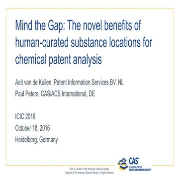 ICIC 2016: Mind the Gap:  The novel benefits of human-curated substance locat...