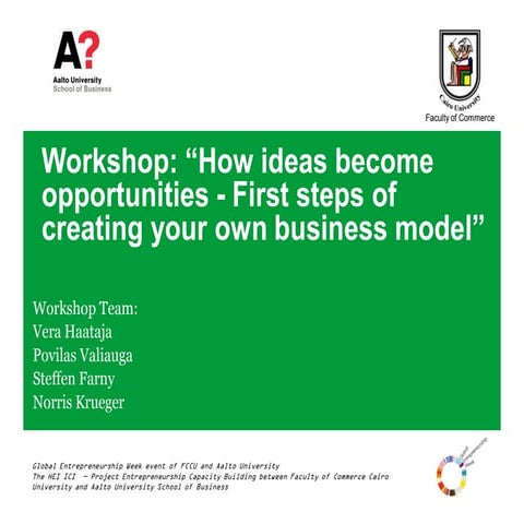 Cairo business modeling workshop