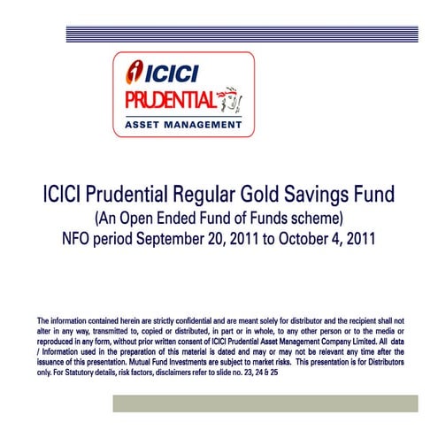 Icici prudential regular gold savings fund   presentation