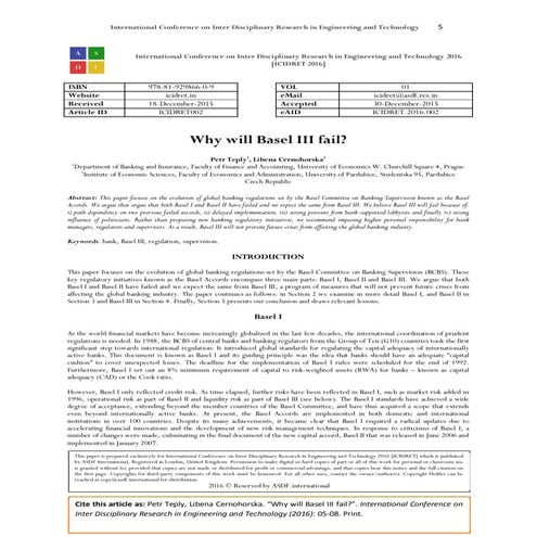 Basel Accords - Basel I, II, and III Advantages, limitations and ...