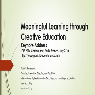 Meaningful Learning through Creative Education
