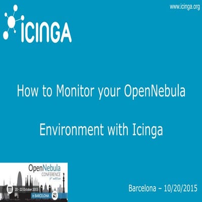 Monitoring OpenNebula with Icinga2