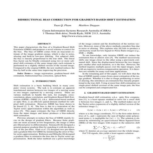 Bidirectional bias correction for gradient-based shift estimation