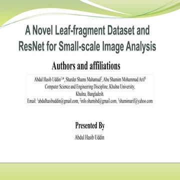 A Novel Leaf-fragment Dataset and ResNet for Small-scale Image Analysis