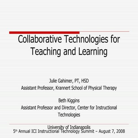Collaborative Technologies for Teaching and Learning