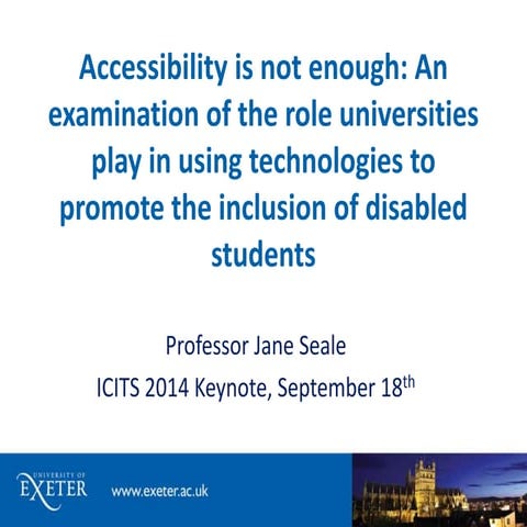 Accessibility is not enough