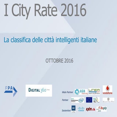 I City Rate 2016: la classifica delle città smart d'Italia 