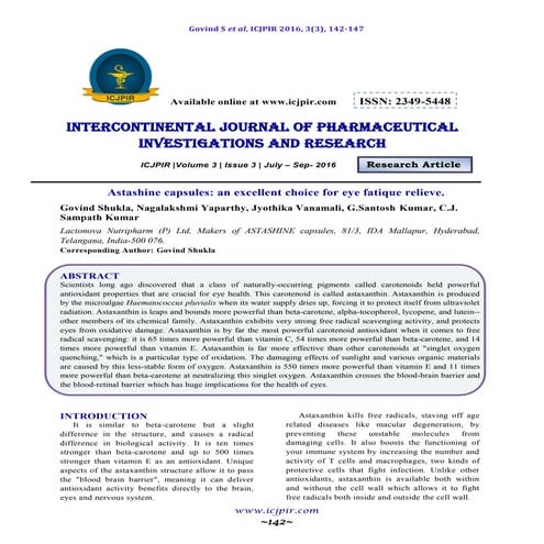 Astashine capsules: an excellent choice for eye fatique relieve