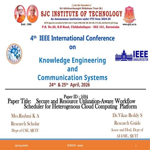 Conference on Knowledge Engineering and Communication Systems | PPTX