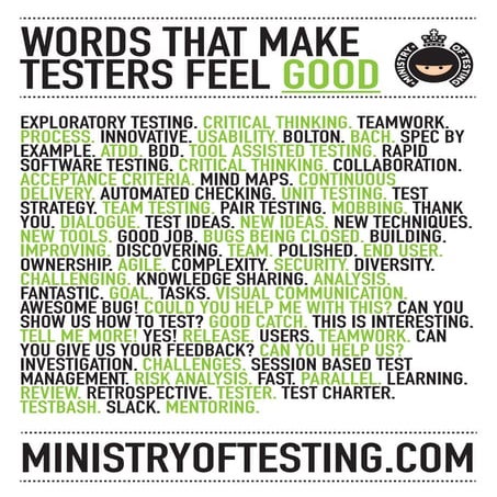 The Good and Words of Software Testing