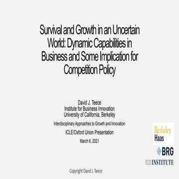 Survival and Growth in an Uncertain World: Dynamic Capabilities in Business a...