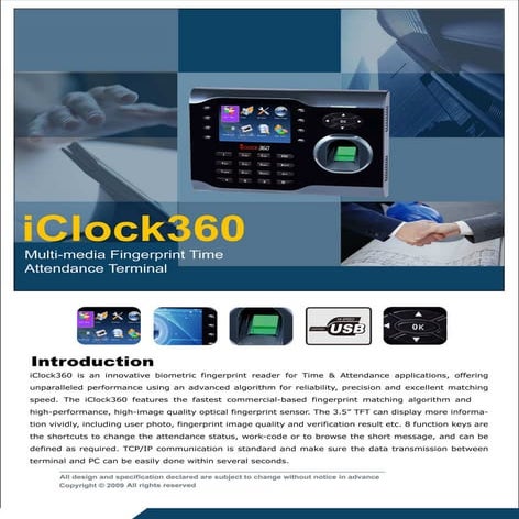 Iclock360 fingerprint time attendance | PDF