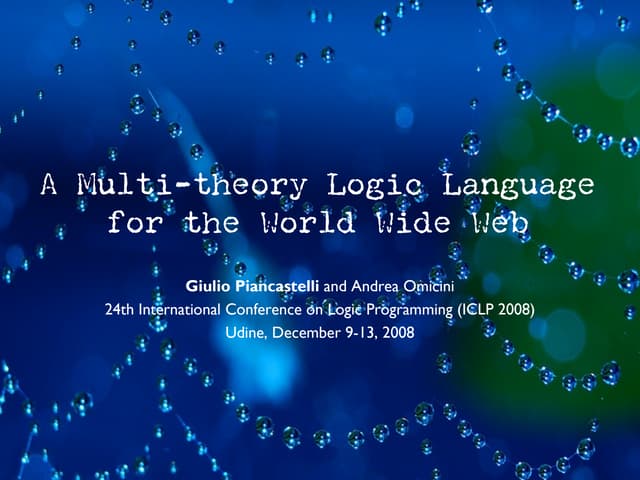 A Multi-theory Logic Language for the World Wide Web