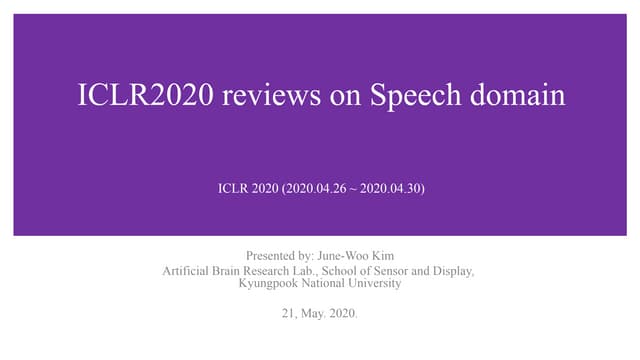 ICLR 2 papers review in signal processing domain 