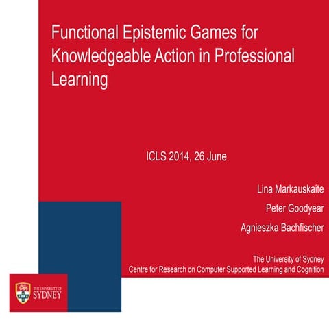Functional Epistemic Games for Knowledgeable Action in Professional Learning