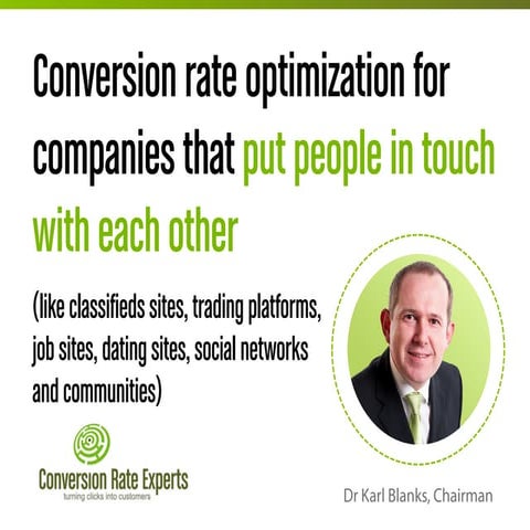 Conversion for companies that put people in touch with each other (like class...