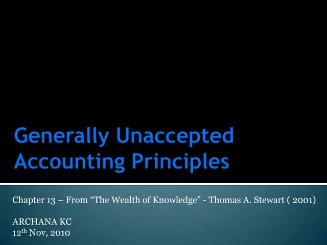Generally Unacceptable Accounting Principles