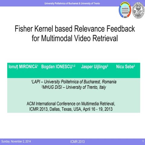 Fisher Kernel based Relevance Feedback for Multimodal Video Retrieval