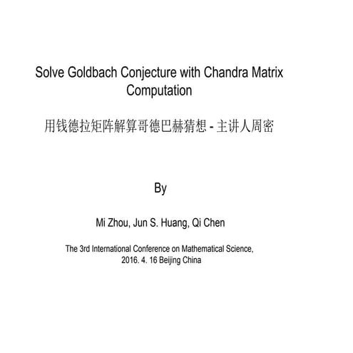 Goldbach and Chandra