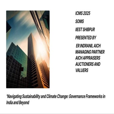 ICMS 2025 PRESENTATION ON CLIMATE CHANGE AND  SUSTAINABILITY