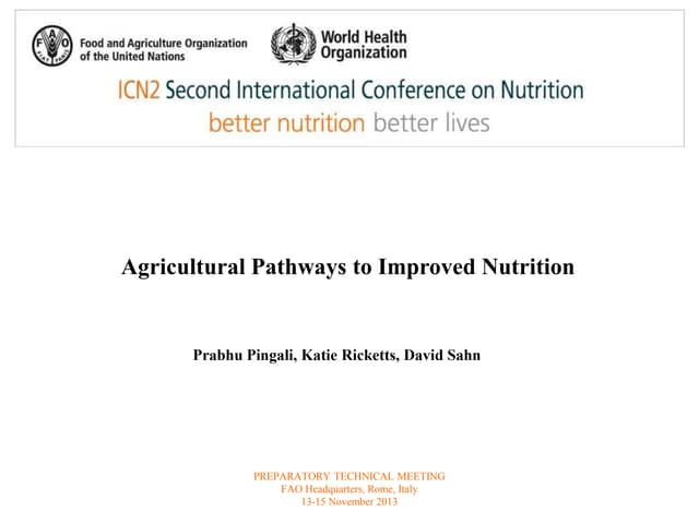 ICN2-Agricultural Pathways to Improved Nutrition