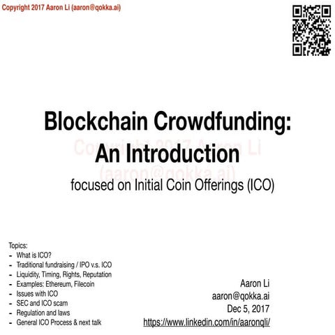 Blockchain Crowdfunding: An Introduction - focused on Initial Coin Offerings ...