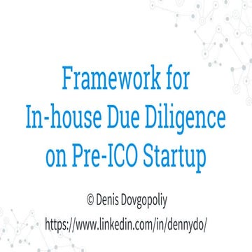 Pre ICO Due Diligence Framework by DD