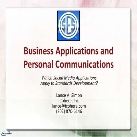 iCohere at SES 2010 Conference