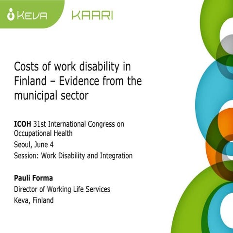 Costs of work disability in Finland – Evidence from the municipal sector