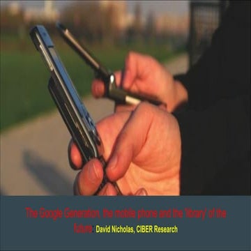 ICOLIS 2014:  Keynote Speakers  David Nicholas