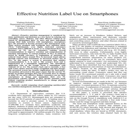Effective Nutrition Label Use on Smartphones