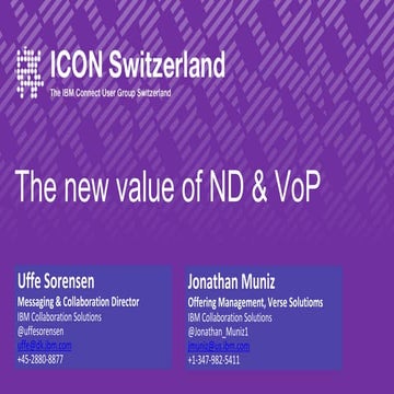 ICON Switzerland - The new value of Notes/Domino and Verse on Premises