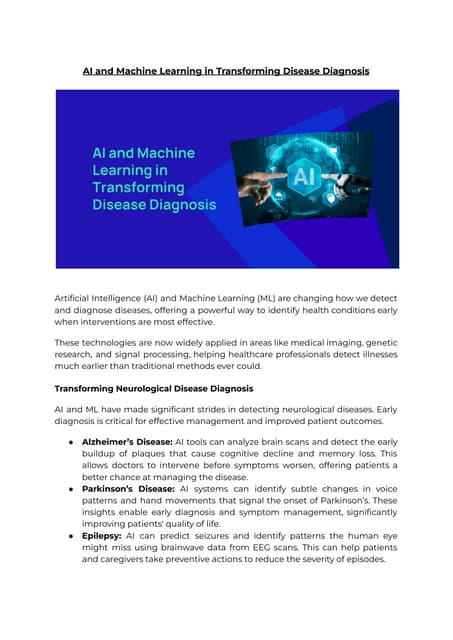 AI & Machine Learning Revolutionize Disease Diagnosis